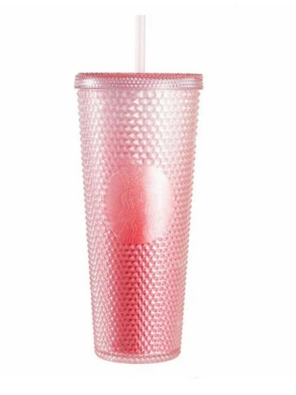 New Starbucks Peach Glitter Studded Tumbler